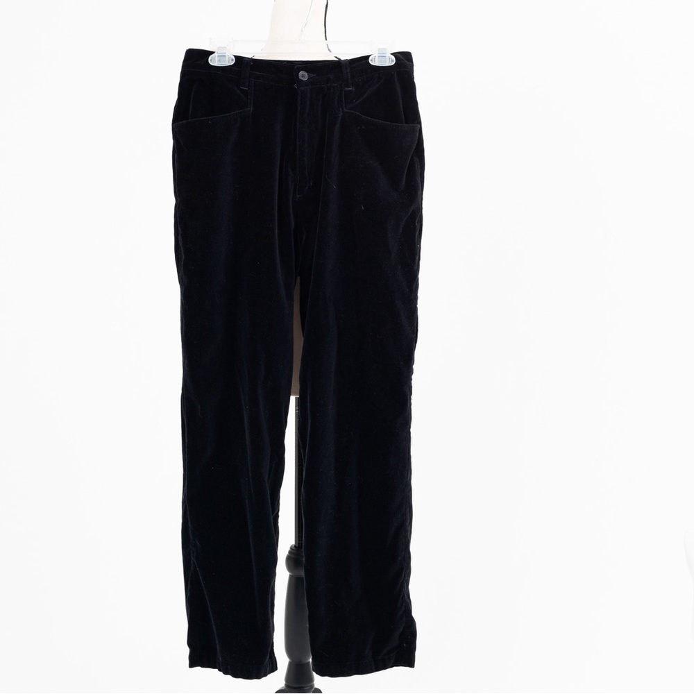Vintage black velvet pant high waist straight let Kathy Ireland 12